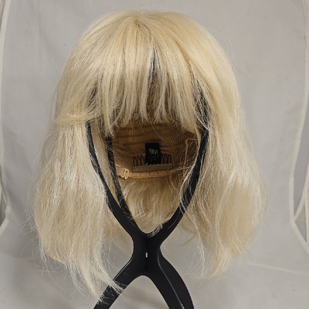 Blonde Human Hair Blend Wig